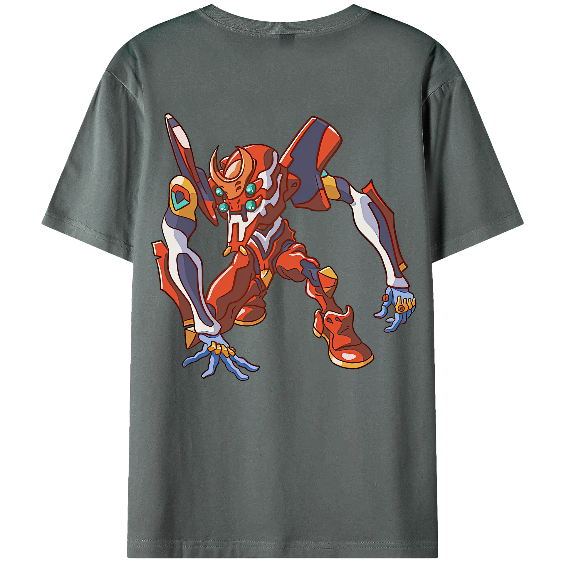 （画像用） EVA 新世紀エヴァンゲリオン 綿100％ メンズ半袖Tシャツ（バックプリント） 通気性